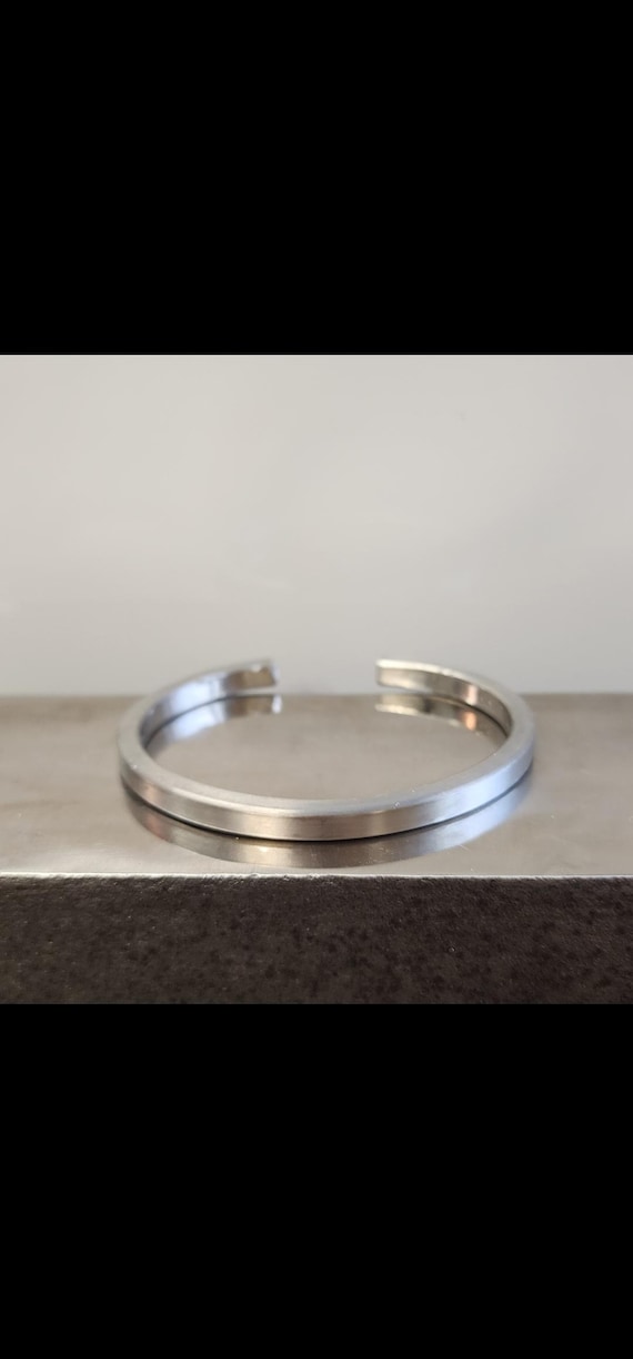 Hand Forged Platinum Cuff Bracelet: Minimalist Platinum 950 Jewelry Heavyweight