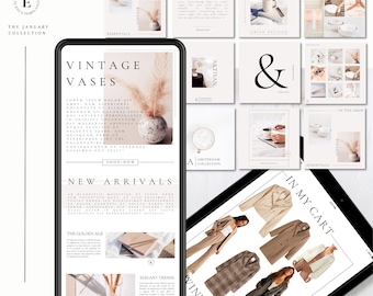 JANUARY COLLECTION | Brand Kit | Social Media Templates | Canva Templates | Gift Guide | LTK | Newsletter Template | Instagram Aesthetic