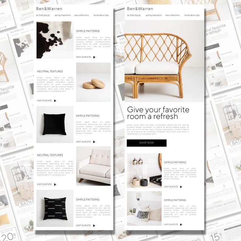 Aesthetic Email Marketing Template Editable Canva Template Modern E