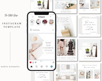 21 Instagram Post Template | Clean | Simple | Minimalist Design | Social Media Template | Brand Template