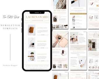 10 Page Blog Email Marketing Template | Editable Canva Template | Modern E-mail Newsletter Template | ConvertKit | Fashion News | Mailchimp