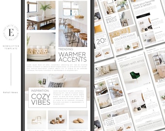 Aesthetic Email Marketing Template | Editable Canva Template | Modern E-mail Newsletter Template | Fashion Newsletter | Mailchimp | Boutique