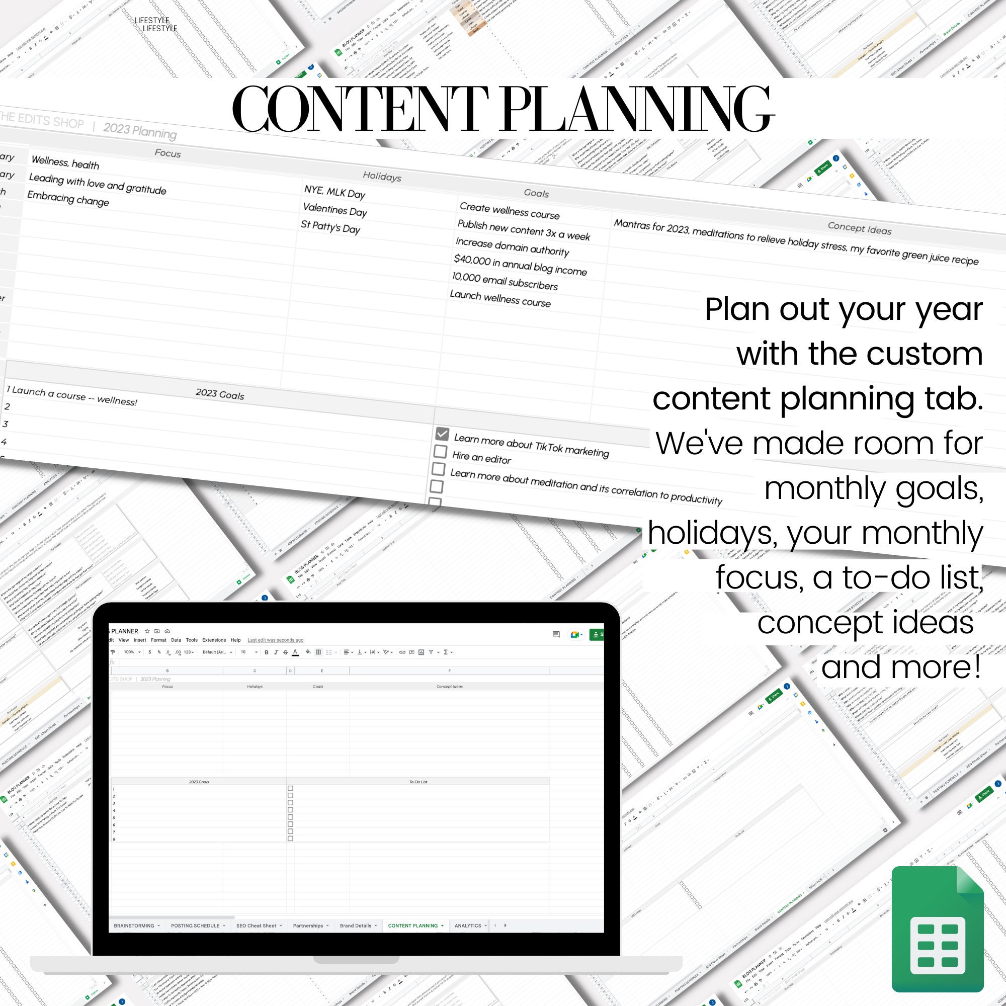 Blog Spreadsheet Planner Google Sheets Digital Planner Etsy