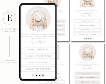 Link in Bio Landing Page Template | Canva | Instagram Link in Bio | Instagram Influencer Marketing | Editable Link in Bio | Blogger