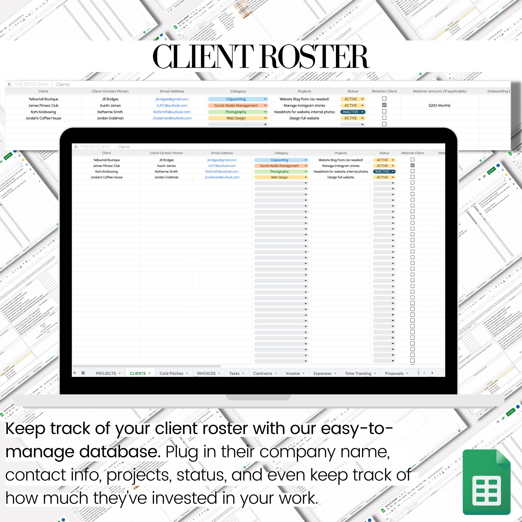 Freelance Planner | Google Sheets Digital Planner | Habits Tracker ...