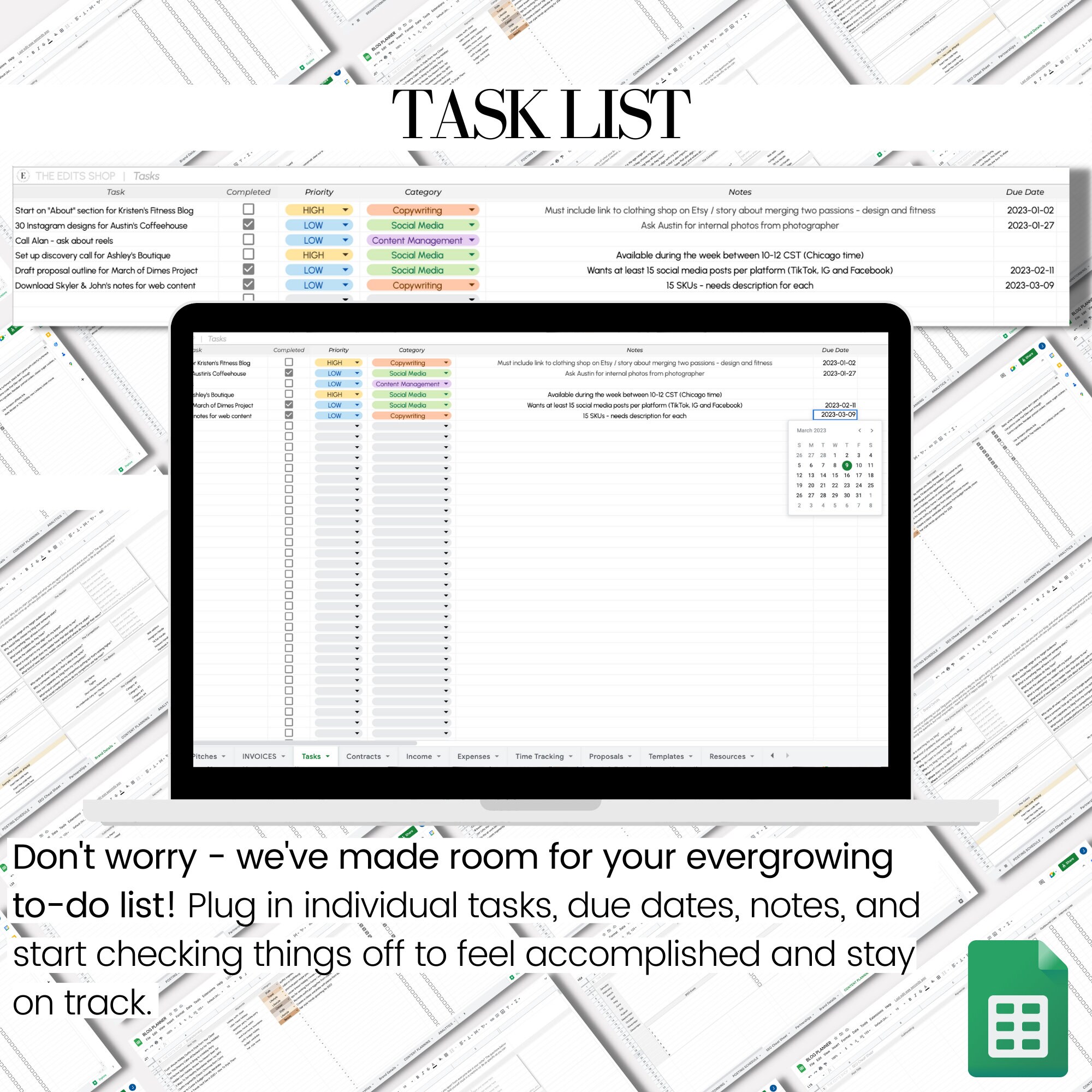 Freelance Planner | Google Sheets Digital Planner | Habits Tracker ...