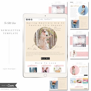 Minimalist Email Marketing Template | Editable Canva Template | Modern E-mail Newsletter Template | Instant Download | Fashion Newsletter
