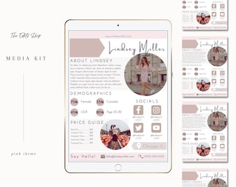 1 Page Media Kit | Influencers & Bloggers | Template | Press Kit | Canva Template