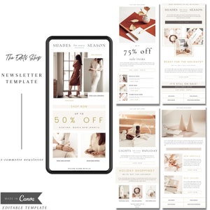 E-commerce Email Marketing Template | Editable Canva Template | E-mail Newsletter Template | Instant Download | Boutique Newsletter