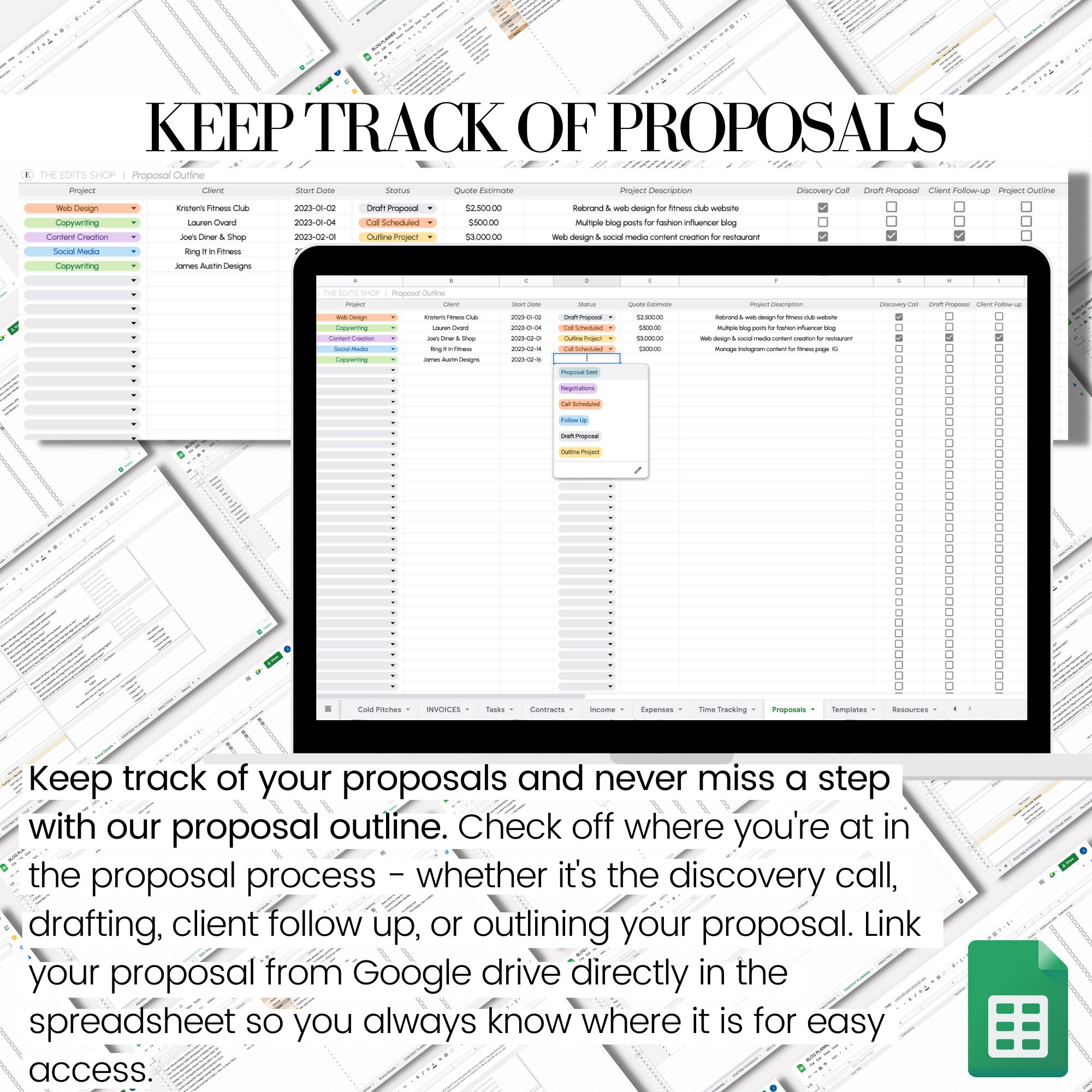 Freelance Planner | Google Sheets Digital Planner | Habits Tracker ...