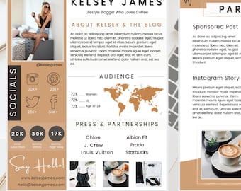 2 Page Influencer Kit | Social Media Template | Instagram Influencer | Brand Kit | Blogger Media Kit
