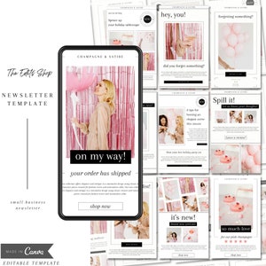 14 Email Newsletter Templates for Canva | Email Marketing | Newsletter Templates | Email Sequence | Mailchimp Newsletter | Chic Email