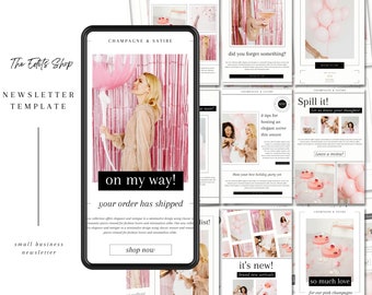14 szablonów biuletynów e-mail dla Canva | Marketing e-mailowy | Szablony biuletynów | Sekwencja e-maili | Biuletyn Mailchimp | Elegancki e-mail