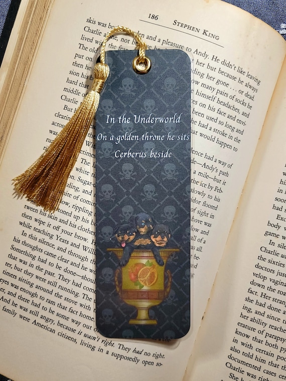 Cerberus Bookmark With Tassel Handmade Books, Journal, Notebook