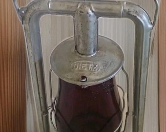 Vtg Deitz Hy Lo New York Railroad Lantern Red globe Loc Nob