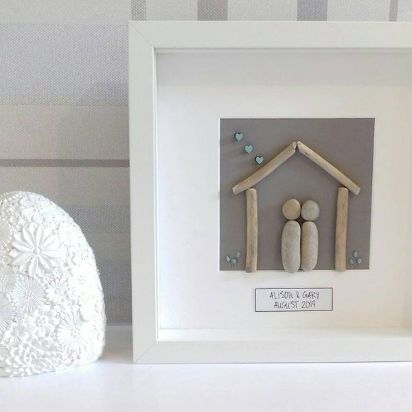 New home gift, new home pebble art, personalised pebble art, personalised family gift, wall decor, birthday, housewarming, housewarming gift