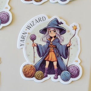 Yarn Sticker | Yarn Wizard | Stickers for Crocheters | Stickers for Knitters | Gifts for Yarn Lovers