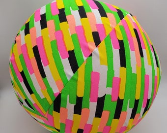 Fabric Balloon Ball Cover Toy | Neon Stripes