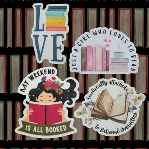 Book Lover Stickers: Reading Decals, Laptop Stickers