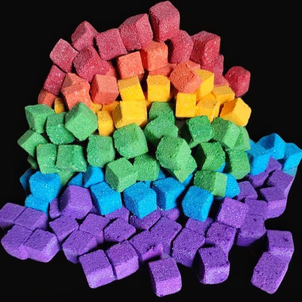 Bath Bomb Embed -- Rainbow - - Individual Color Cubes --