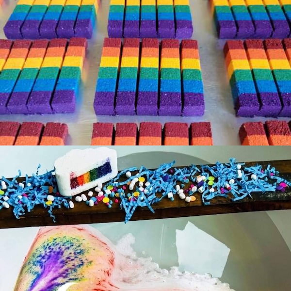 100 Bath Bomb Embed Bars --  Rainbow Bright