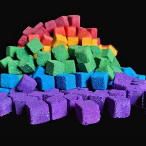 Bath Bomb Embed -- Rainbow - - Individual Color Cubes --