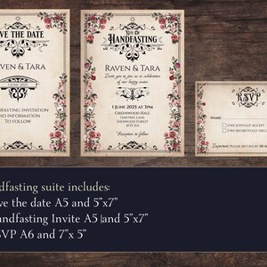 Handfasting Invitation Suite Editable Template, Pagan Wildflower ...