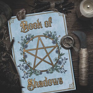 Book of Shadows Binder Cover Page, Printable Grimoire Title Page, Book ...