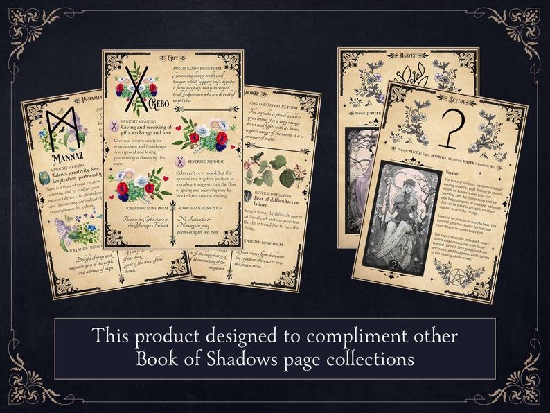 Book of Shadows Ritual Pages, Blank Printable Pages, Grimoire Pages, Witchcraft Spell Book ...