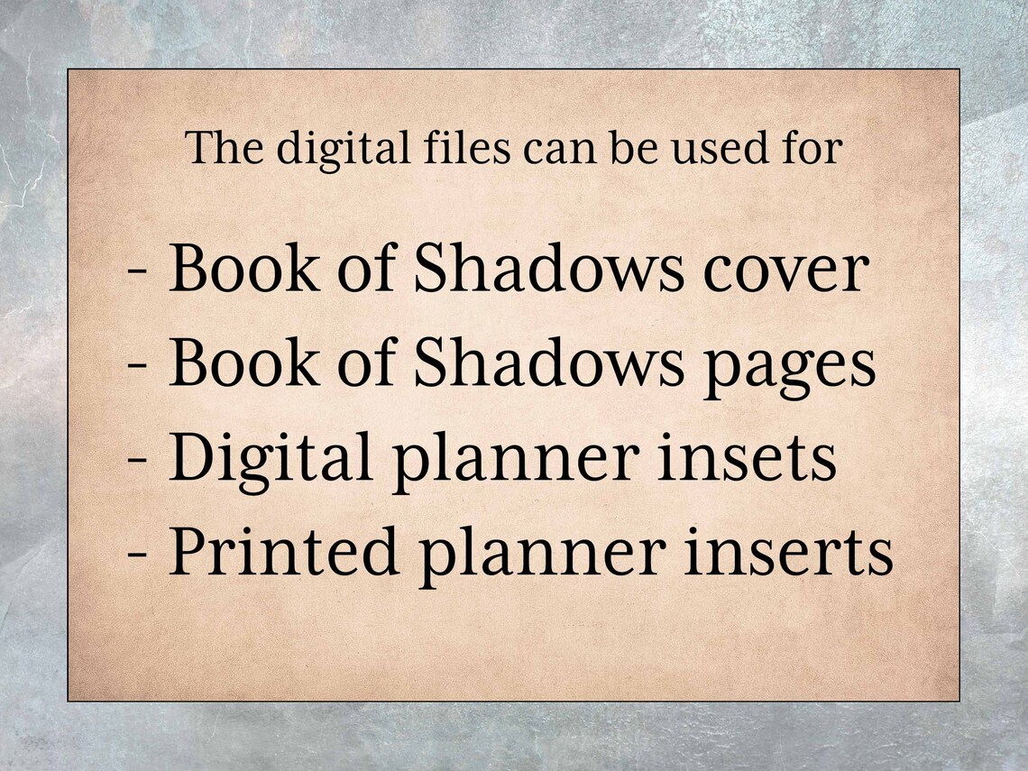 Book of Shadows Binder Cover Page, Printable Grimoire Title Page, Book ...