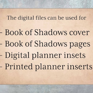 Book of Shadows Binder Cover Page, Printable Grimoire Title Page, Book ...