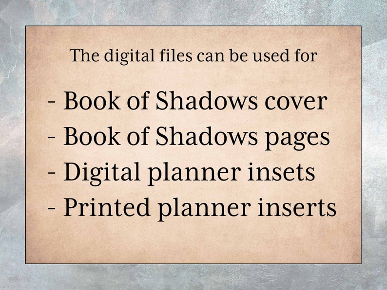 Book of Shadows Binder Cover Page Printable Grimoire Title - Etsy