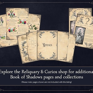 Explore the Reliquary & Curios shop for additional Book of Shadows pages and collections