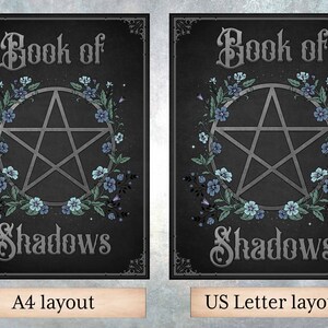Book of Shadows Binder Cover Page, Printable Grimoire Title Page, Book ...