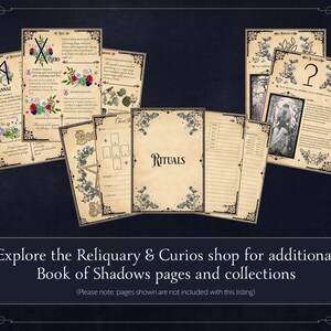 5 Book of Shadows Blank Pages, Printable Spell Pages, Grimoire Pages ...
