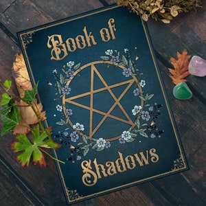 Book of Shadows Binder Cover Page, Printable Grimoire Title Page, Book ...