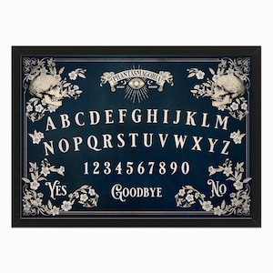 Victoriaans Ouija-bord afdrukbaar, vintage stijl. Slingerbord voor geestwaarzeggerij, Book of Shadows occult dagboek, heksachtig gotisch decor.
