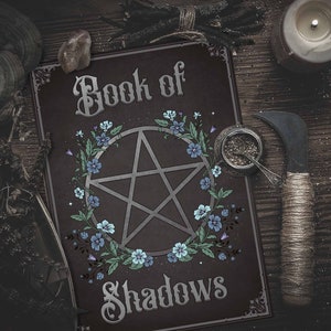 Book of Shadows Binder Cover Page, Printable Grimoire Title Page, Book ...