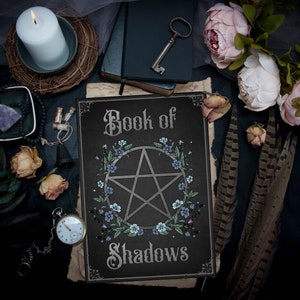 Book of Shadows Binder Cover Page, Printable Grimoire Title Page, Book ...