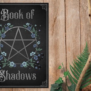 Book of Shadows Binder Cover Page, Printable Grimoire Title Page, Book ...