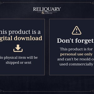 A reminder that this is a digital download product and for personal use only