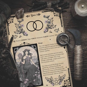13 illustrated Witches runes Book of Shadows pages including elements, planets, zodiac signs, & rune meanings. A4 & US Letter format and includes aged paper and white background versions for printing on coloured or textured paper. Includes rune cards