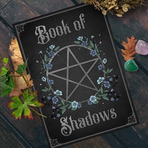 Book of Shadows Binder Cover Page, Printable Grimoire Title Page, Book ...