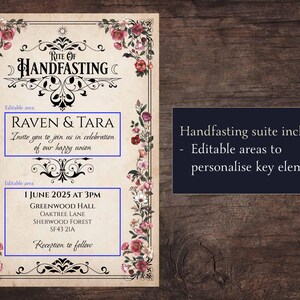 Handfasting Invitation Suite Editable Template, Pagan Wildflower ...