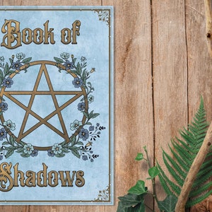 Book of Shadows Binder Cover Page, Printable Grimoire Title Page, Book ...