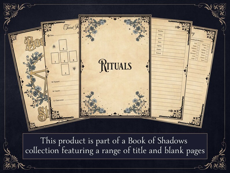 Book of Shadows Ritual Pages, Blank Printable Pages, Grimoire Pages, Witchcraft Spell Book ...