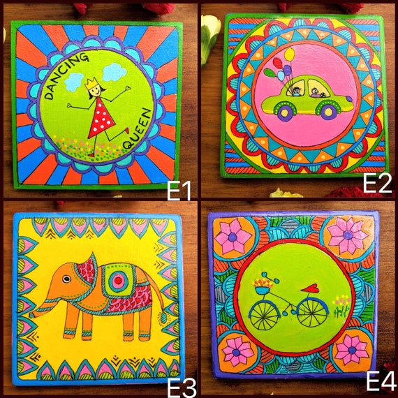 Handmade Colorful Personalized Coaster-Mother/'s Day Gift Home Decor-Gift for friend-foodie-Personality-Funky Coaster Indian Fusion Coaster