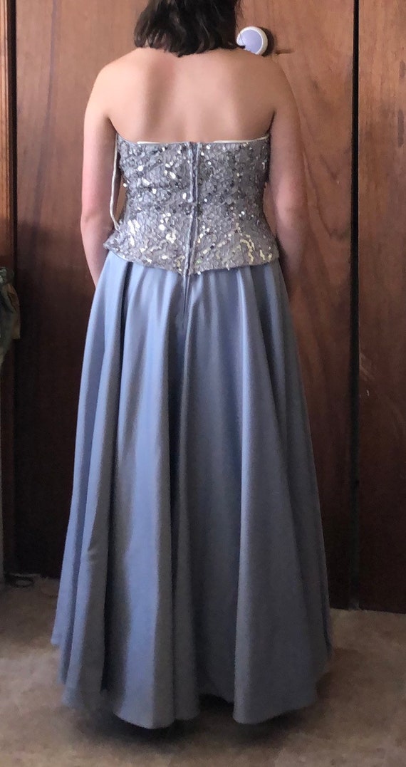 Vintage Sequined Halter Formal Gown