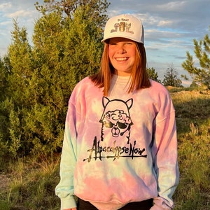 Alpacalypse now pastel tie dye crew neck