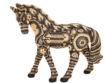 Mexican Indigenous Bead Art from the Huichol Tribe - The Majestic Scorpion Stallion